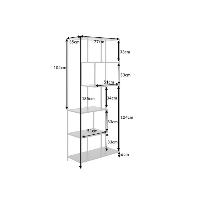 Knižnica/Regál 42021 77cm Slim Line  Čierny jaseň