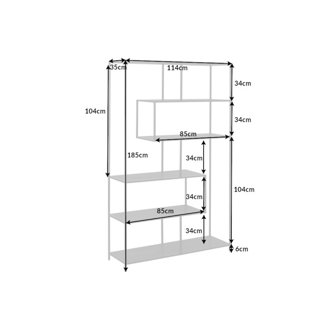 Knižnica/Regál 42023 115cm Slim Line  Čierny jaseň