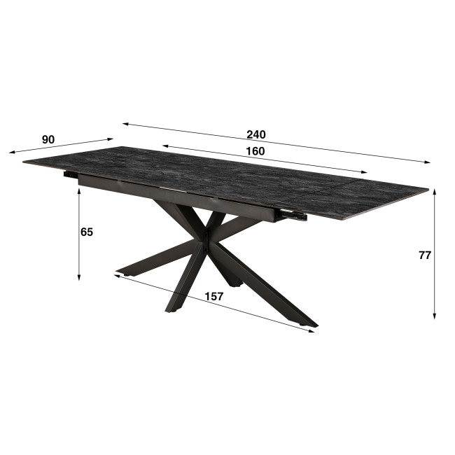Rozkladací jedálenský stôl 45-29 160/240x90cm Ceramic Australian Black