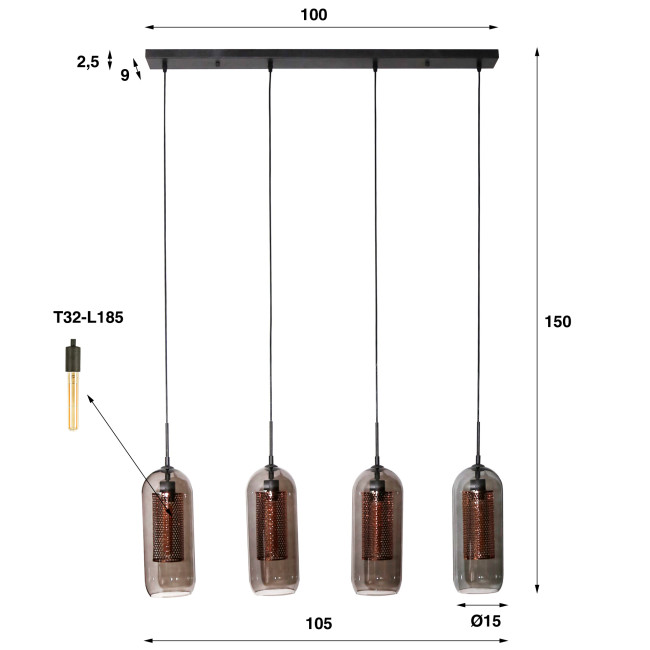 Luster 78-31 4L Smoke Glass