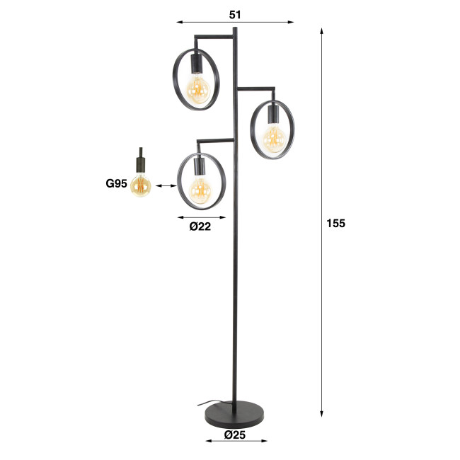 Stojaca lampa 74-83 3L Ring