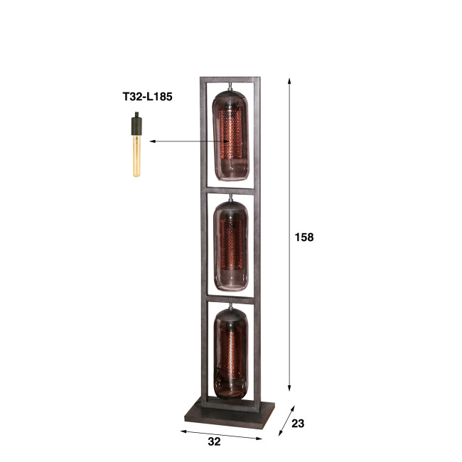 Stojaca lampa 78-37 3L Tower Smoked Glass